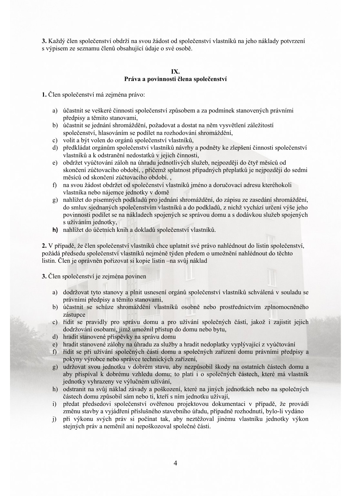 Stanovy společenství vlastníků - strana 4 z 13