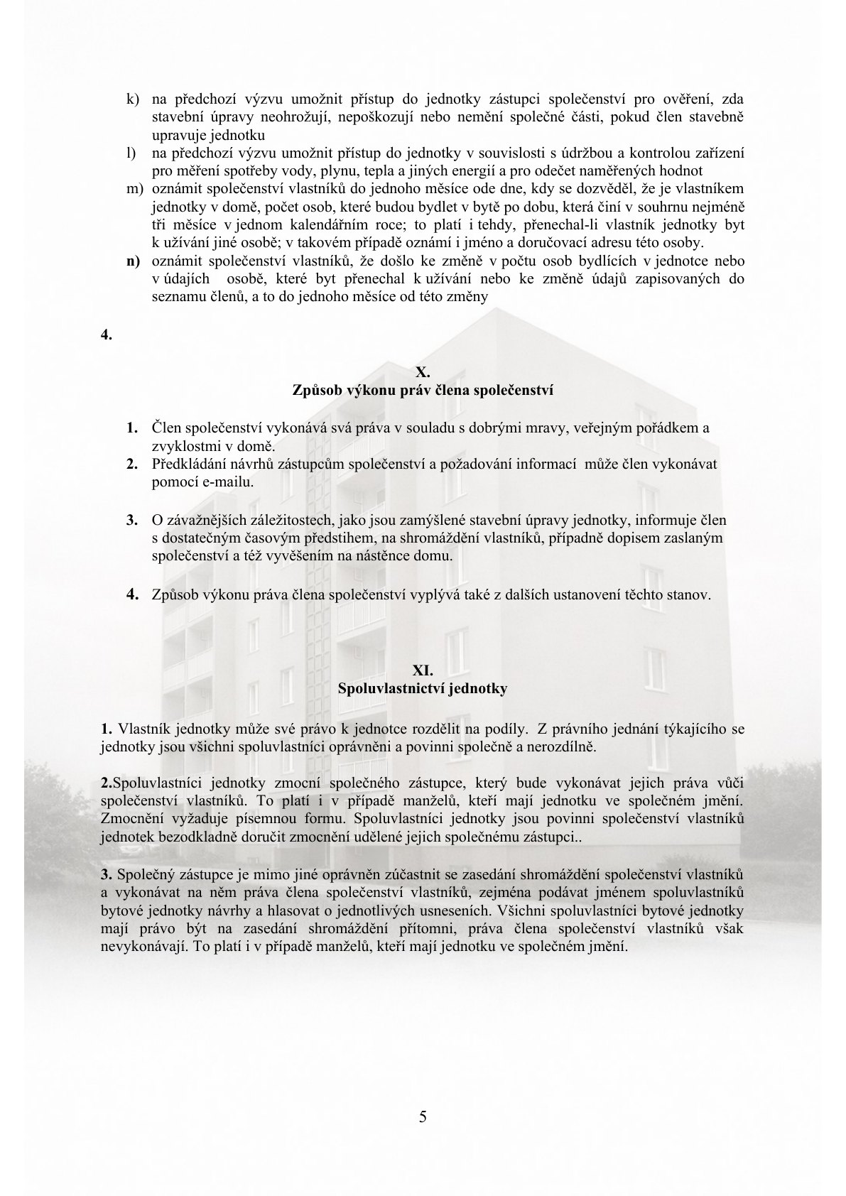 Stanovy společenství vlastníků - strana 5 z 13