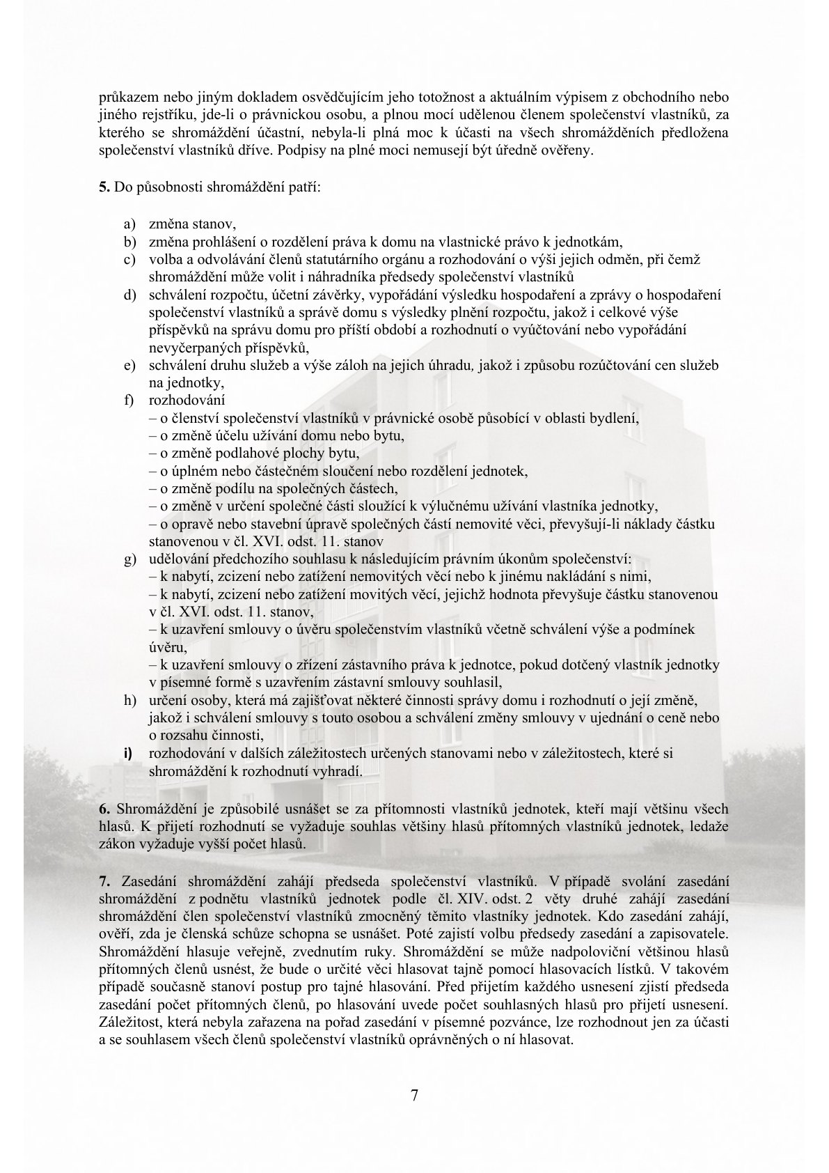 Stanovy společenství vlastníků - strana 7 z 13