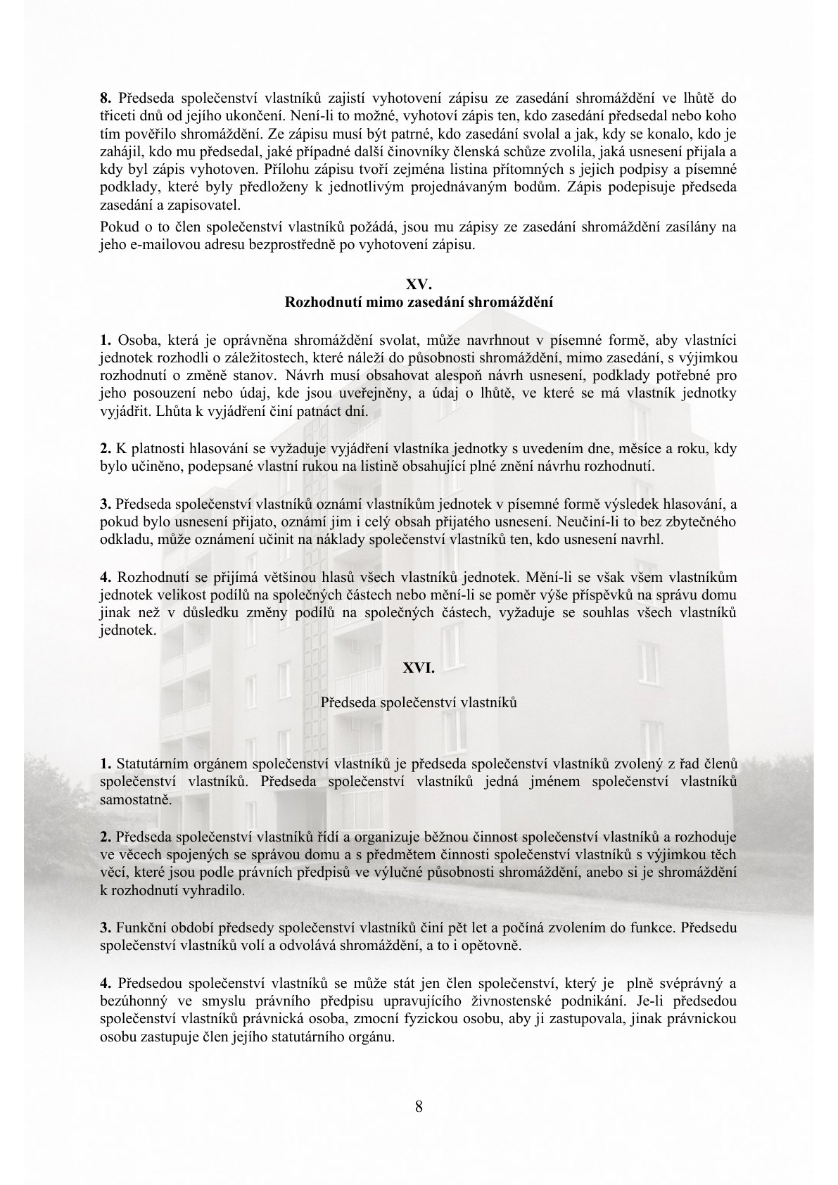 Stanovy společenství vlastníků - strana 8 z 13